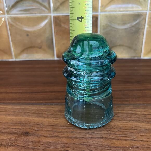 Vintage Hemingray No 9 Glass Insulator Aqua Blue - Picture 6 of 7